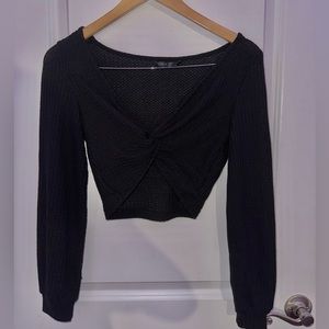 SHEIN V-neck Front twisted long sleeve